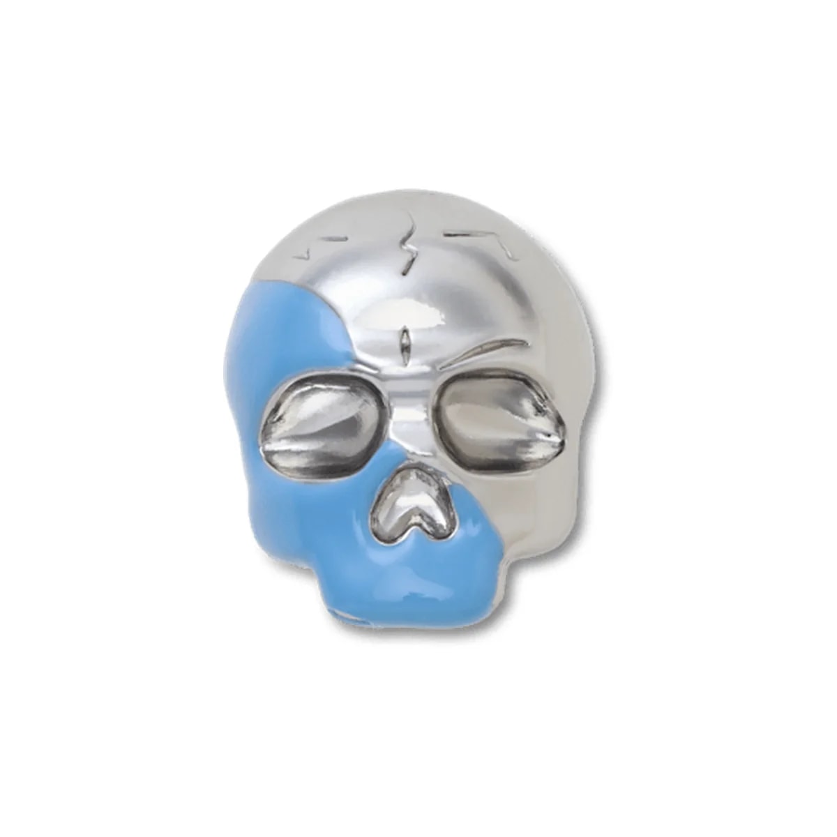 Silver and Blue Enamel Skull