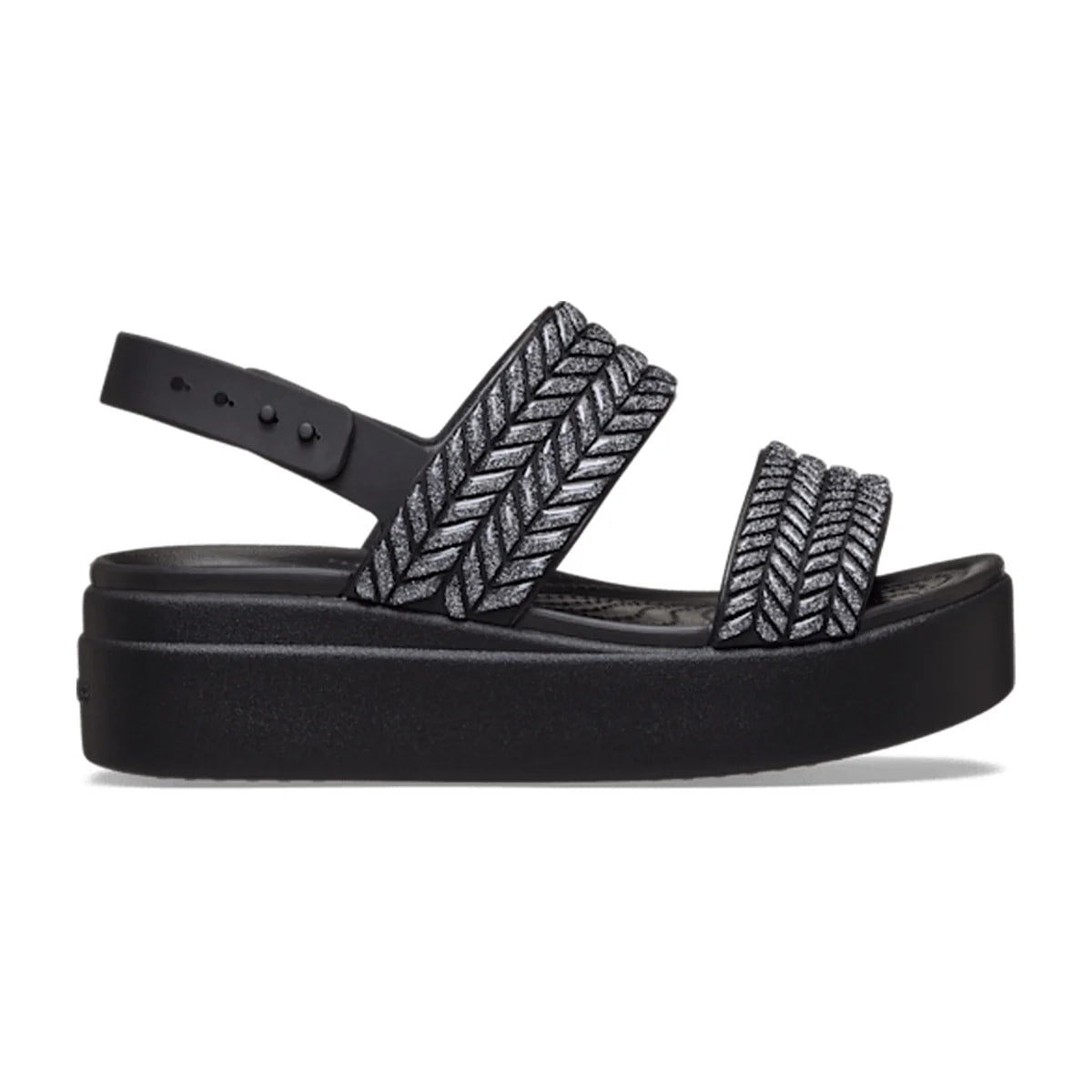 Brooklyn Woven Sparkle Low Wedge - Black