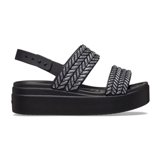 Brooklyn Woven Sparkle Low Wedge - Black