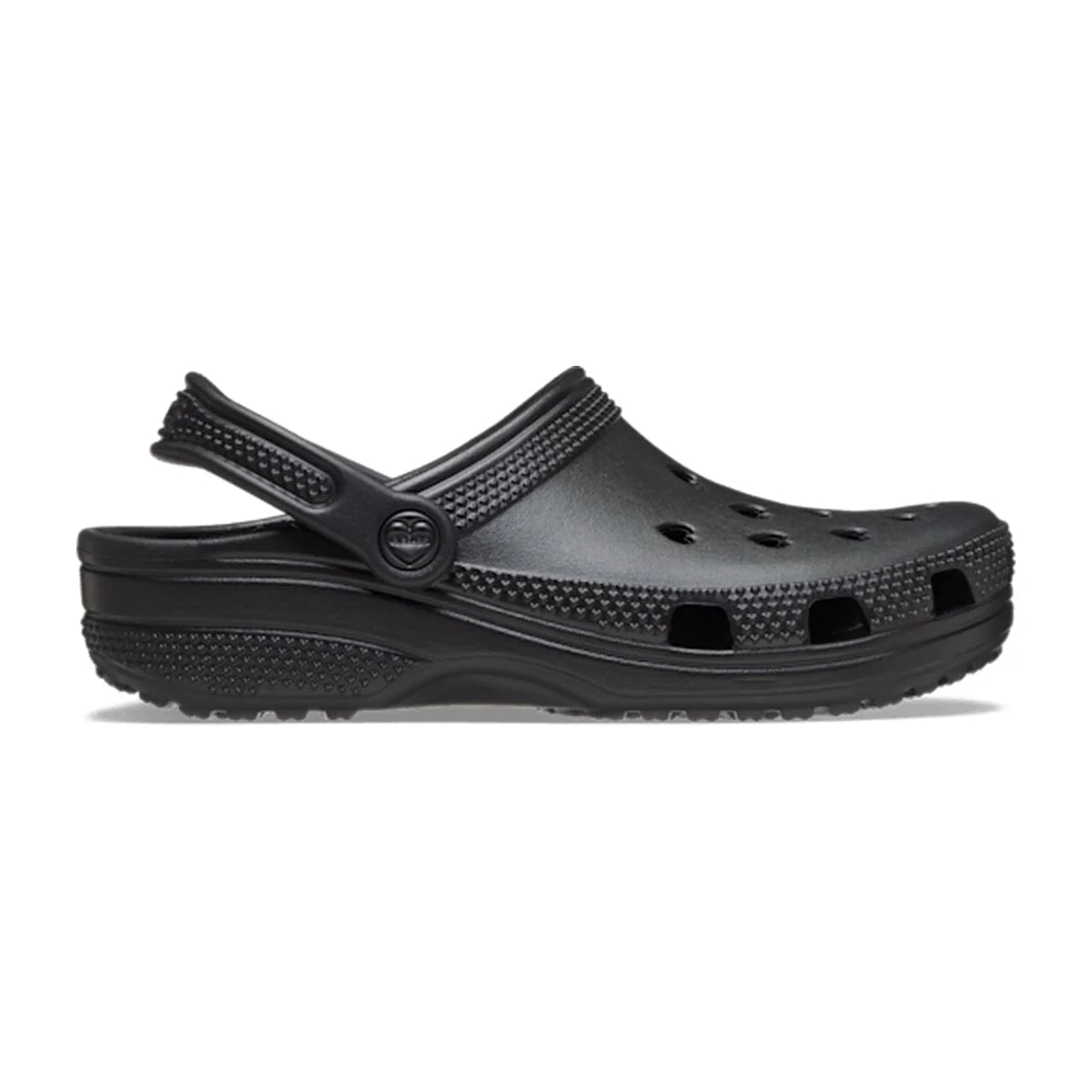 Classic Hearts Cut Out Clog - Black