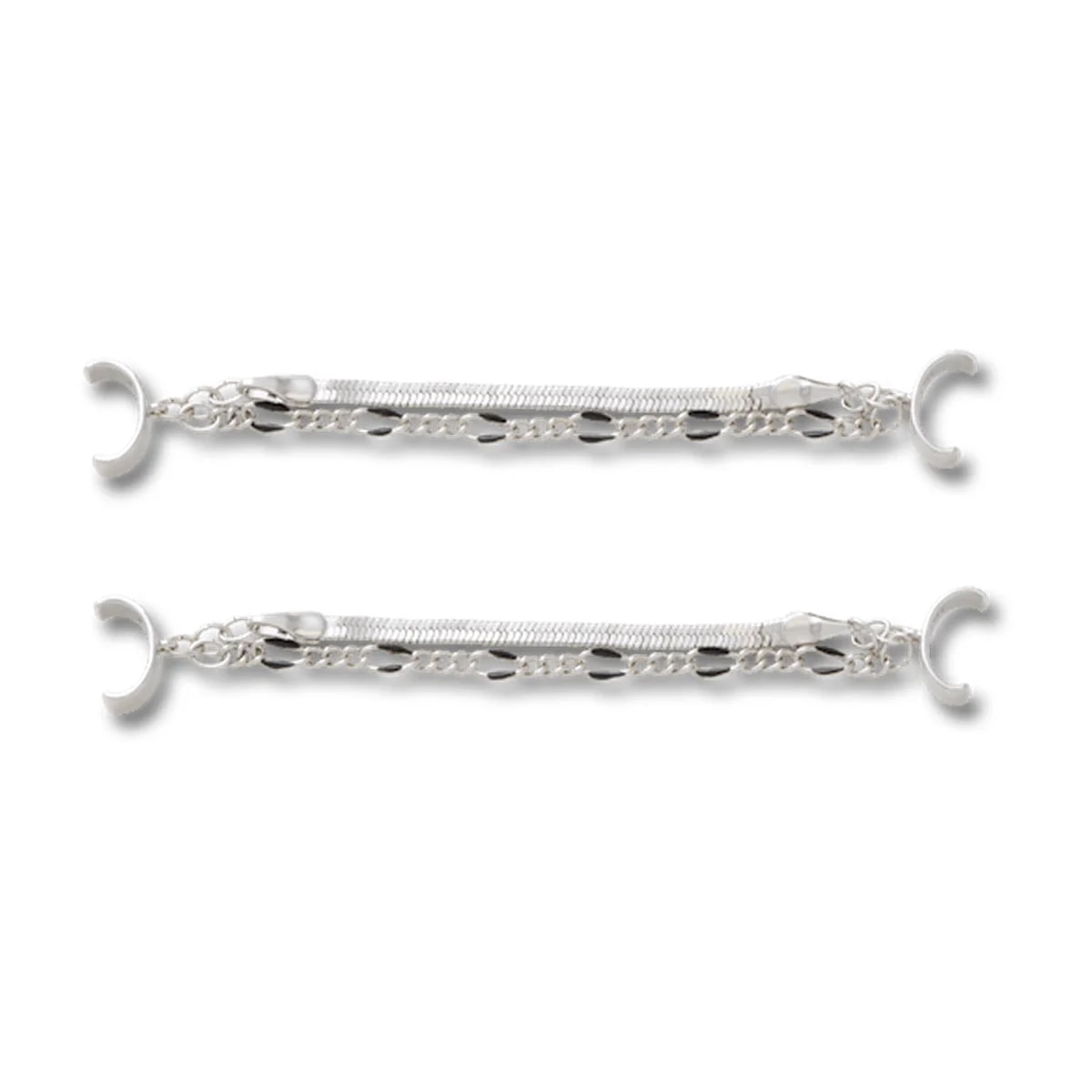 Double Silver Sandal Chain 2 Pack