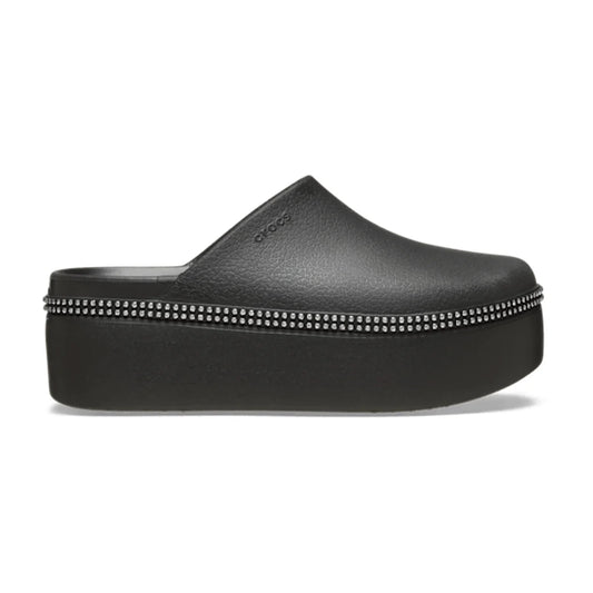 Dylan Platform Diamante Clog - Black