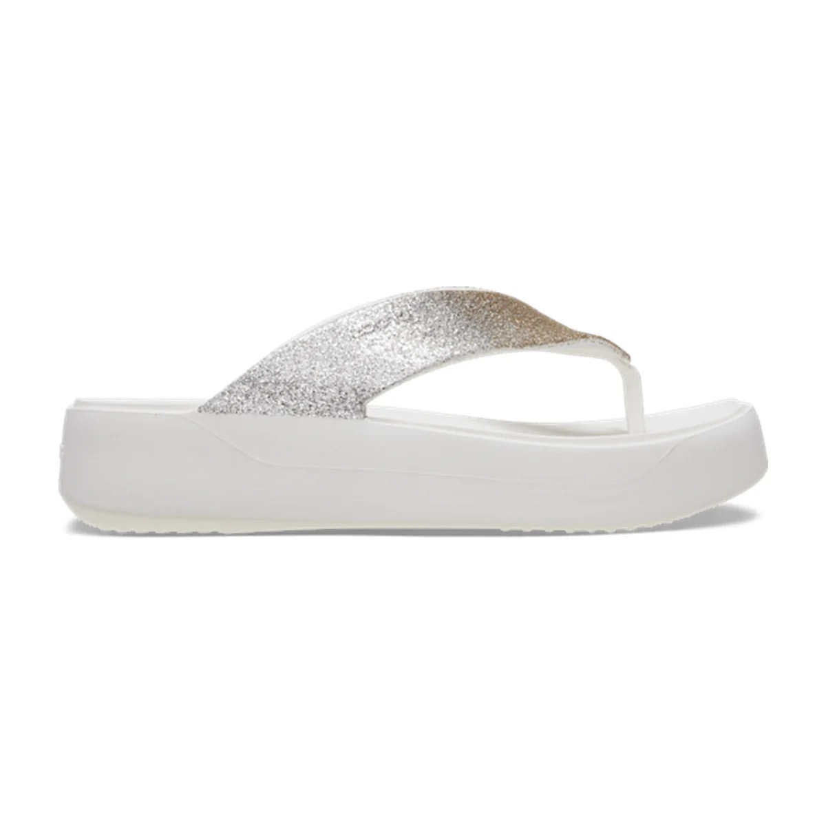 Getaway Chunky Glitter Platform Flip - White