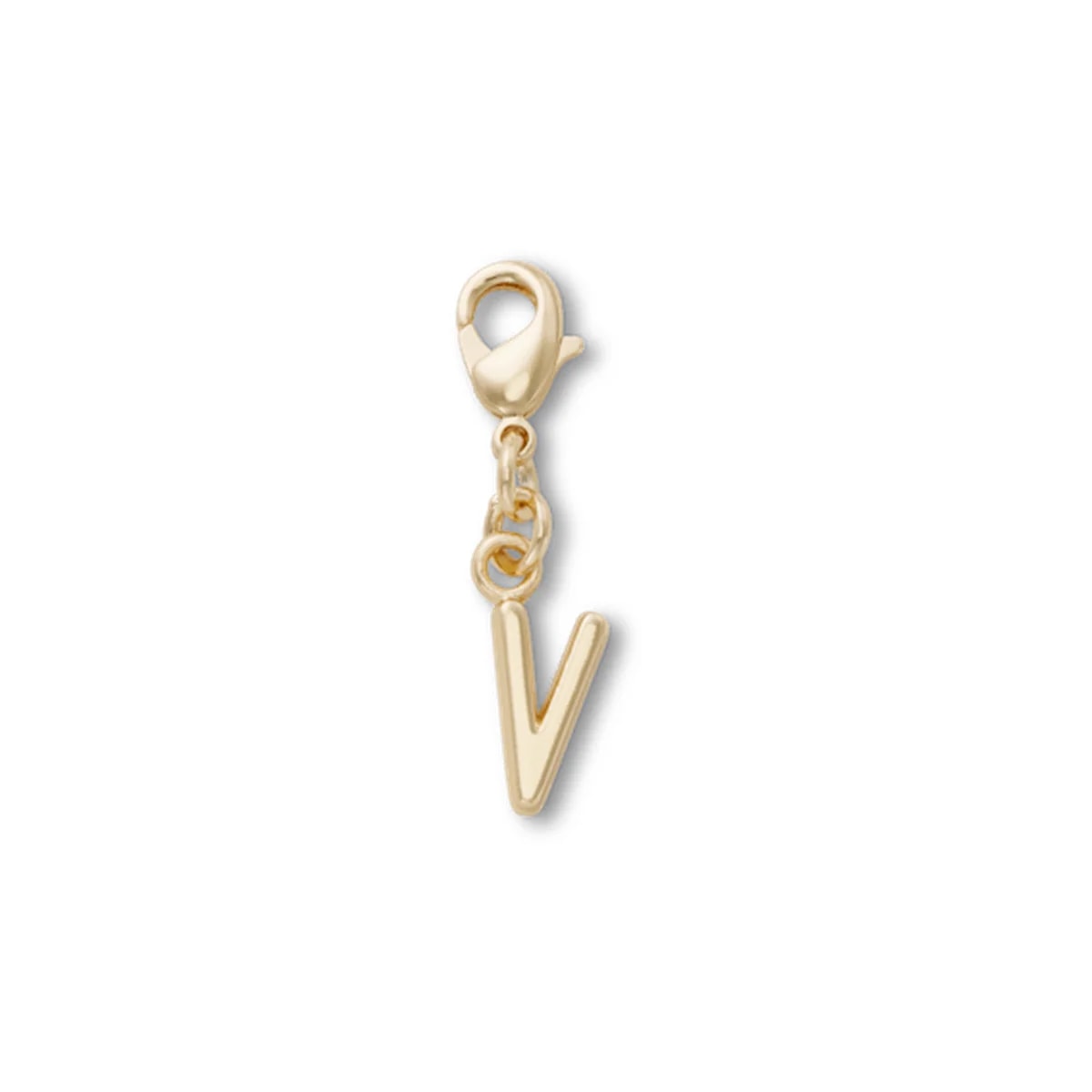 Gold Letter V Charm