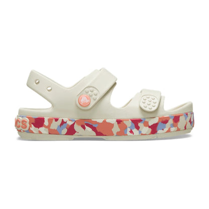 Kids’ Crocband™ Cruiser Glow Confetti Band Sandal. - Summit White/Guava