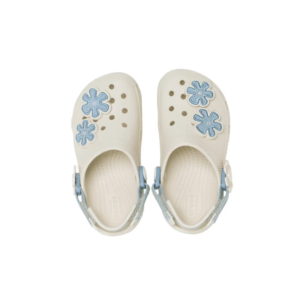 Crocs Toddler Classic Denim Flower Adjustable Backstrap Clog ALT120