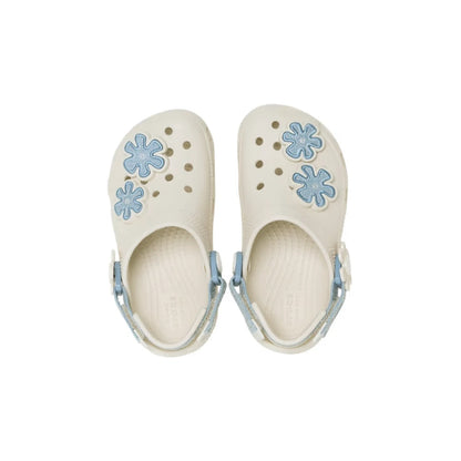 Crocs Toddler Classic Denim Flower Adjustable Backstrap Clog ALT120